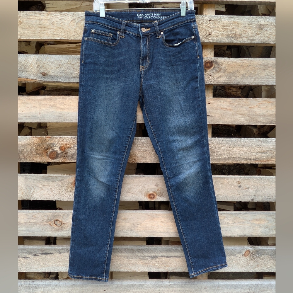 GAP Always Skinny Women's Blue Jeans Classic Indigo Wash Denim Size 8/29 Pants